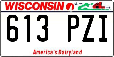 WI license plate 613PZI