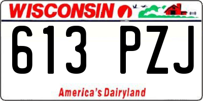 WI license plate 613PZJ