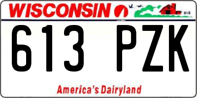 WI license plate 613PZK