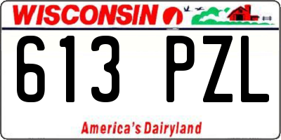 WI license plate 613PZL