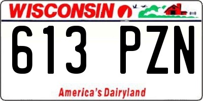 WI license plate 613PZN