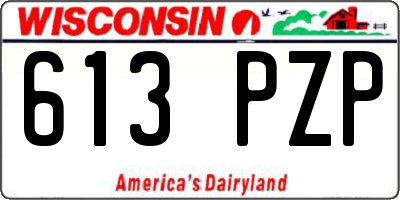 WI license plate 613PZP