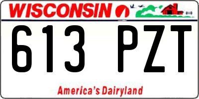 WI license plate 613PZT