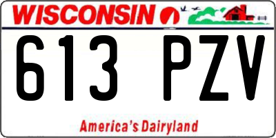 WI license plate 613PZV