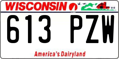 WI license plate 613PZW