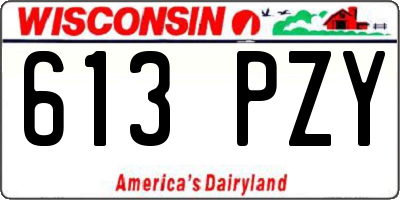 WI license plate 613PZY