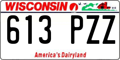 WI license plate 613PZZ