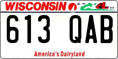 WI license plate 613QAB