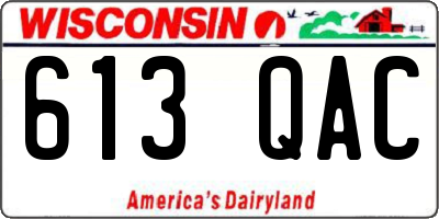 WI license plate 613QAC