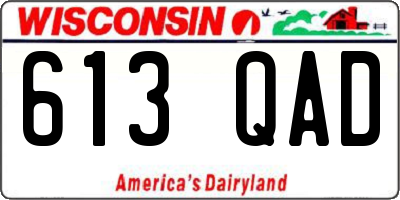 WI license plate 613QAD