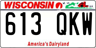 WI license plate 613QKW