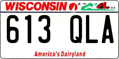 WI license plate 613QLA