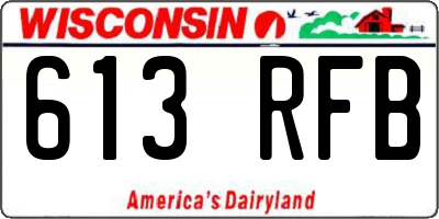 WI license plate 613RFB