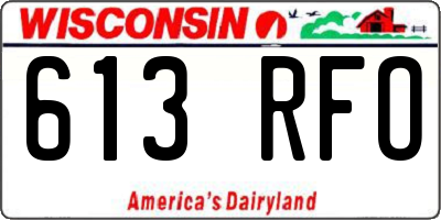 WI license plate 613RFO