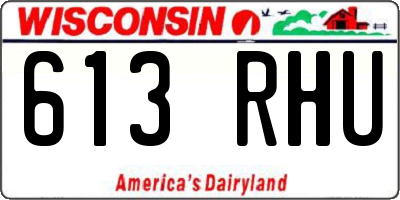 WI license plate 613RHU