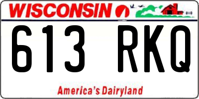 WI license plate 613RKQ