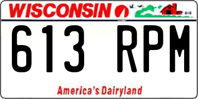 WI license plate 613RPM