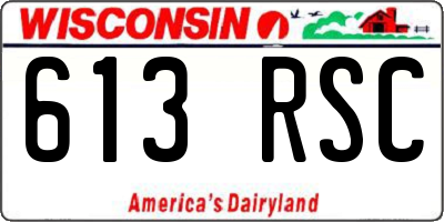 WI license plate 613RSC