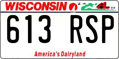 WI license plate 613RSP