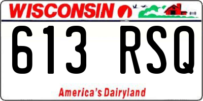 WI license plate 613RSQ