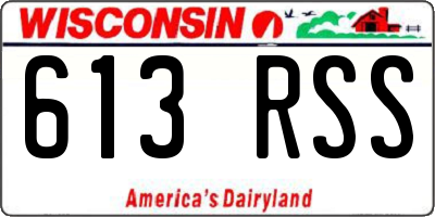 WI license plate 613RSS