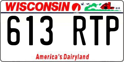 WI license plate 613RTP