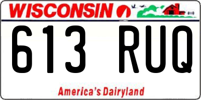 WI license plate 613RUQ