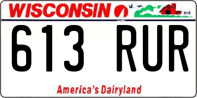 WI license plate 613RUR