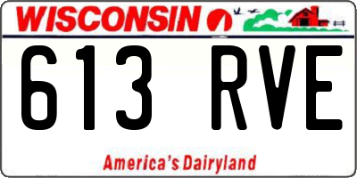 WI license plate 613RVE
