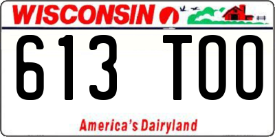 WI license plate 613TOO