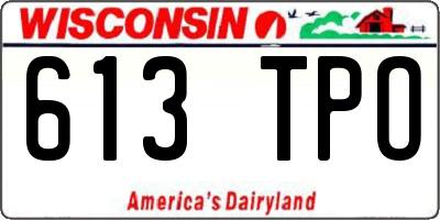 WI license plate 613TPO