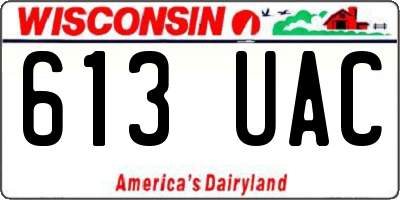 WI license plate 613UAC