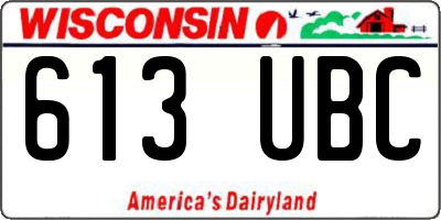 WI license plate 613UBC