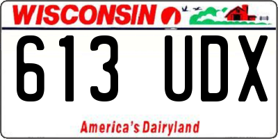 WI license plate 613UDX