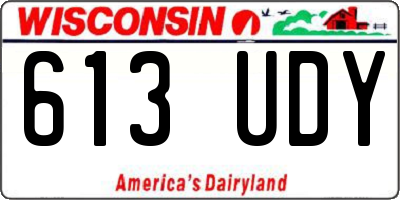 WI license plate 613UDY