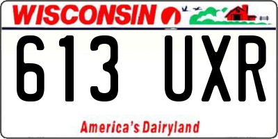 WI license plate 613UXR