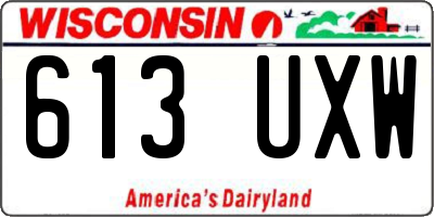 WI license plate 613UXW