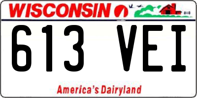 WI license plate 613VEI