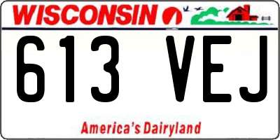 WI license plate 613VEJ
