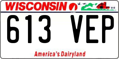 WI license plate 613VEP