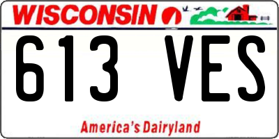 WI license plate 613VES