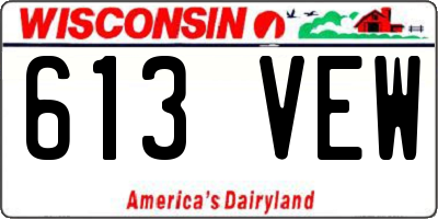 WI license plate 613VEW