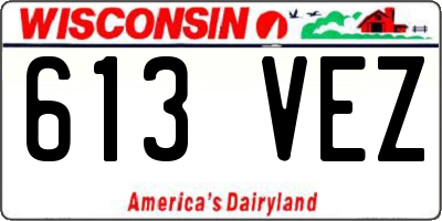WI license plate 613VEZ