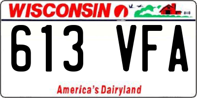 WI license plate 613VFA