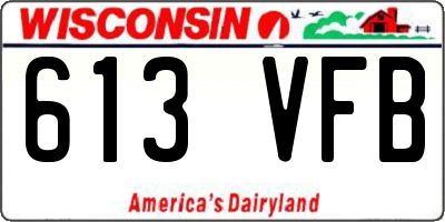 WI license plate 613VFB