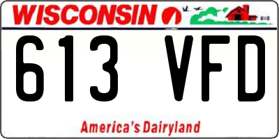 WI license plate 613VFD