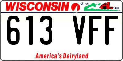 WI license plate 613VFF
