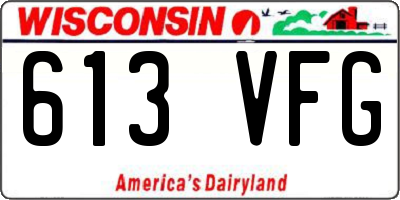 WI license plate 613VFG
