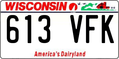 WI license plate 613VFK