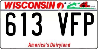 WI license plate 613VFP